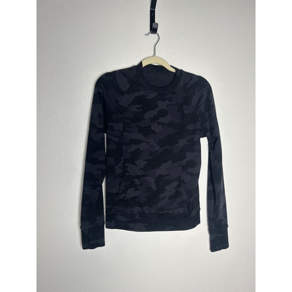 Lululemon Scuba Crew Sweatshirt Womenэs Size 4 Gray Incognito Camo Pullover